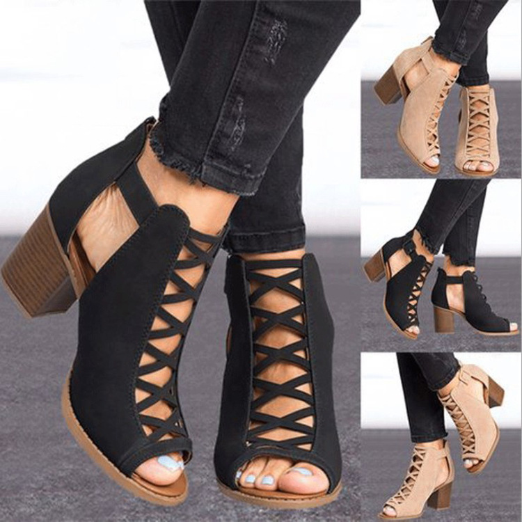 2023 Summer New Arrival Ladies Thick-heeled High-heeled Fish Mouth Large Size Women's Shoes