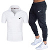 New Summer Men's Casual Sports Set Fashion Brand Graphic Print Polo Short Sleeve POLO Shirt+Pants Men's Set