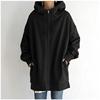 2023 Women's Autumn Winter Streetwear Zip Up Long Oversized Fleece Hoodie