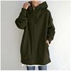 2023 Women's Autumn Winter Streetwear Zip Up Long Oversized Fleece Hoodie