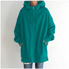 2023 Women's Autumn Winter Streetwear Zip Up Long Oversized Fleece Hoodie
