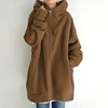 2023 Women's Autumn Winter Streetwear Zip Up Long Oversized Fleece Hoodie