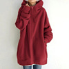2023 Women's Autumn Winter Streetwear Zip Up Long Oversized Fleece Hoodie