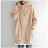 2023 Women's Autumn Winter Streetwear Zip Up Long Oversized Fleece Hoodie