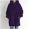 2023 Women's Autumn Winter Streetwear Zip Up Long Oversized Fleece Hoodie