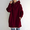 2023 Women's Autumn Winter Streetwear Zip Up Long Oversized Fleece Hoodie
