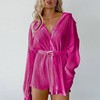 2023 New Arrivals American Style Hot Sell Pleated Green Long Sleeve Bodycon Short Shirt Formal Dress For Office Ladies