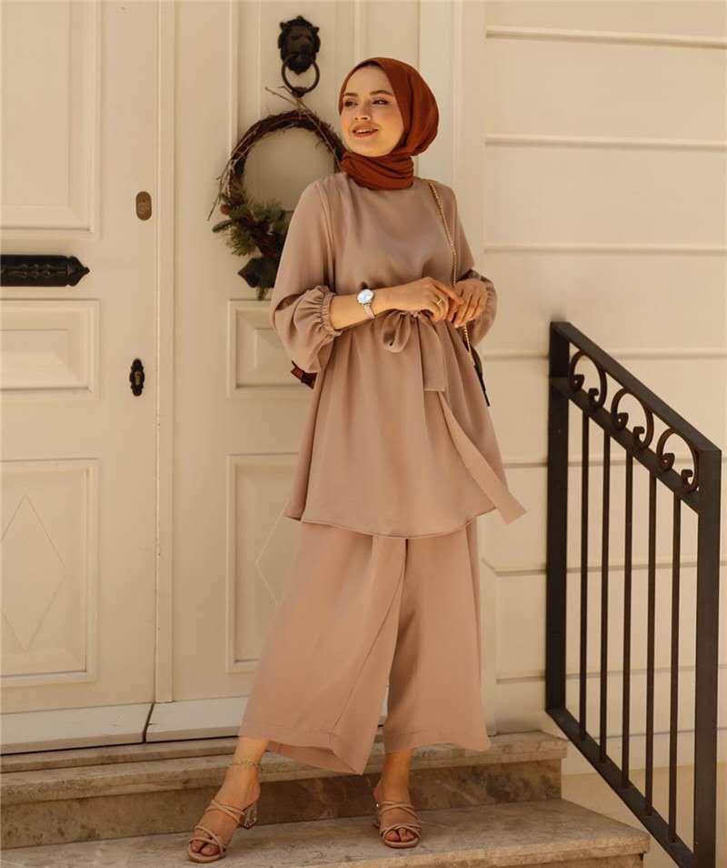 2023 Abaya Dubai Turkey Solid Color Simple Modest Kaftan Islamic Abaya Muslim Woman Long Sleeve Evening Dresses