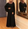 2023 Abaya Dubai Turkey Solid Color Simple Modest Kaftan Islamic Abaya Muslim Woman Long Sleeve Evening Dresses