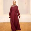 2023 Abaya Dubai Turkey Solid Color Simple Modest Kaftan Islamic Abaya Muslim Woman Long Sleeve Evening Dresses