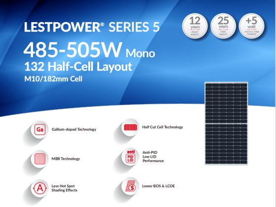 Panel solar 485-505W Módulo fotovoltaico