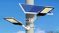 Solar street light airplane head square high power LED waterproof lighting with pole
