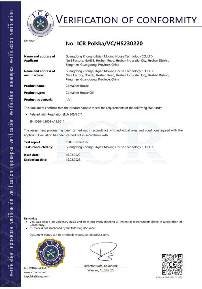 The CE certification for European Country