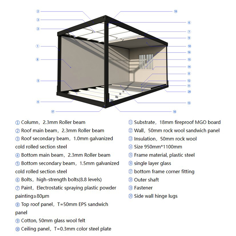 Neuester Design-Fertighaus-20-Fuß-Mobilcontainer