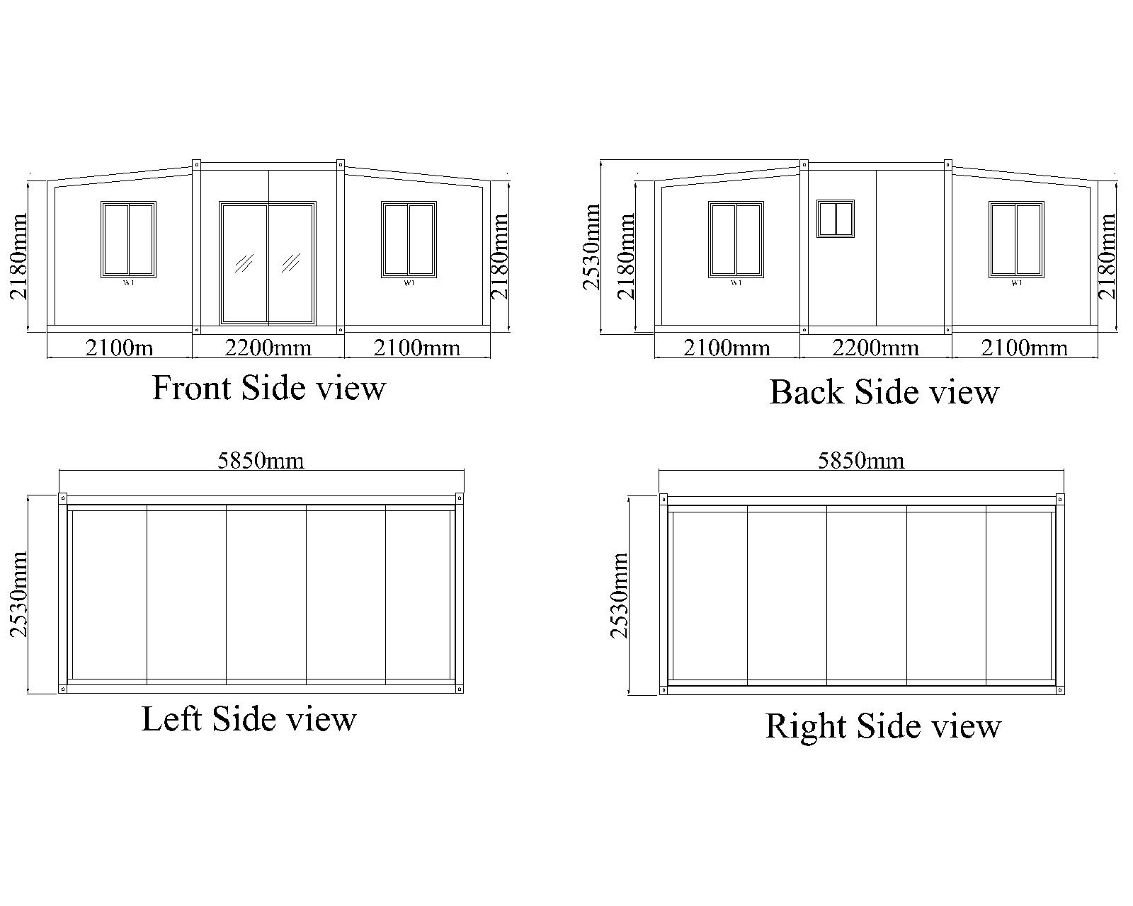 Nhà container mô-đun phổ biến Nhà container di động