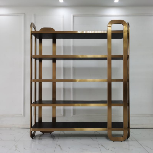 large gold colour bookcase