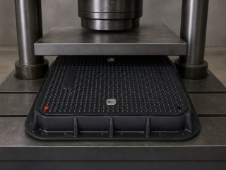 Comment tester la charge d'un couvercle de regard composite selon la norme EN 124 ?