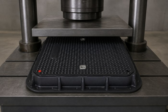 Comment tester la charge d'un couvercle de regard composite selon la norme EN 124 ?