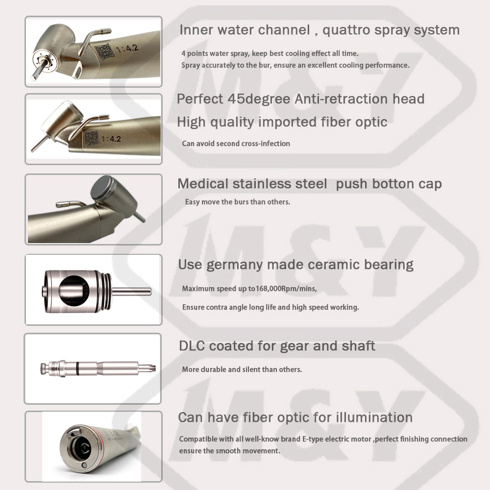 45 Degree Led Fiber Optic Surgical Contra Angle