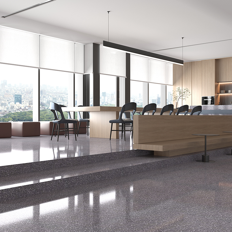 Italiensk grå cement uorganisk terrazzo stor plade