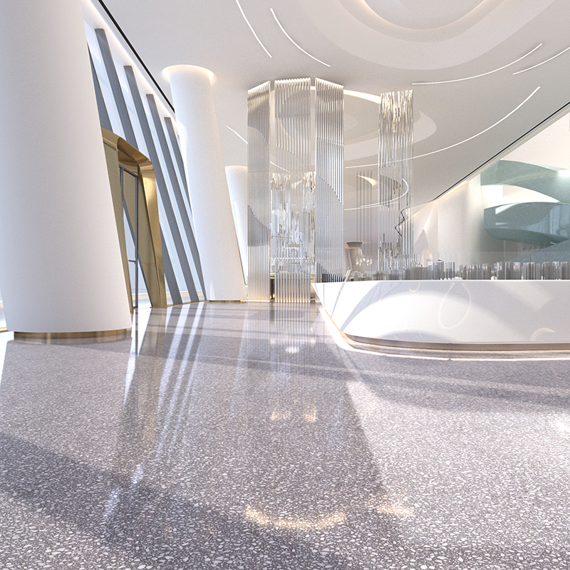 Italiensk grå cement uorganisk terrazzo stor plade