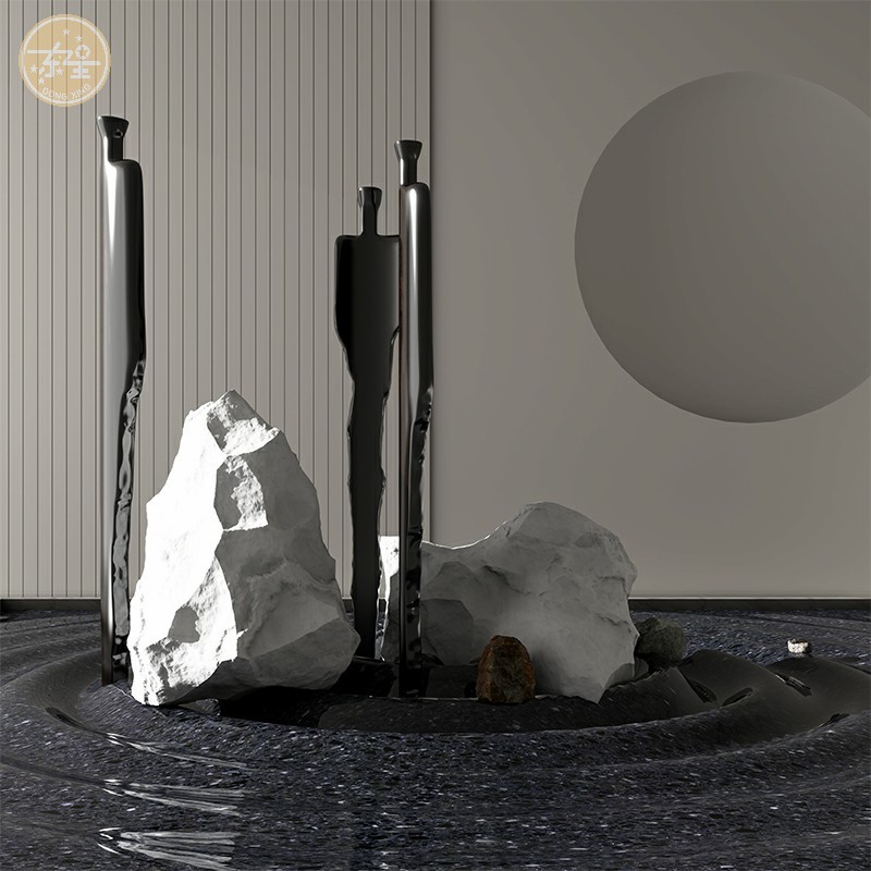 Ink Black Terrazzo artificial stone