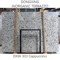 Cappuccino white and Black Terrazzo big Slab tile