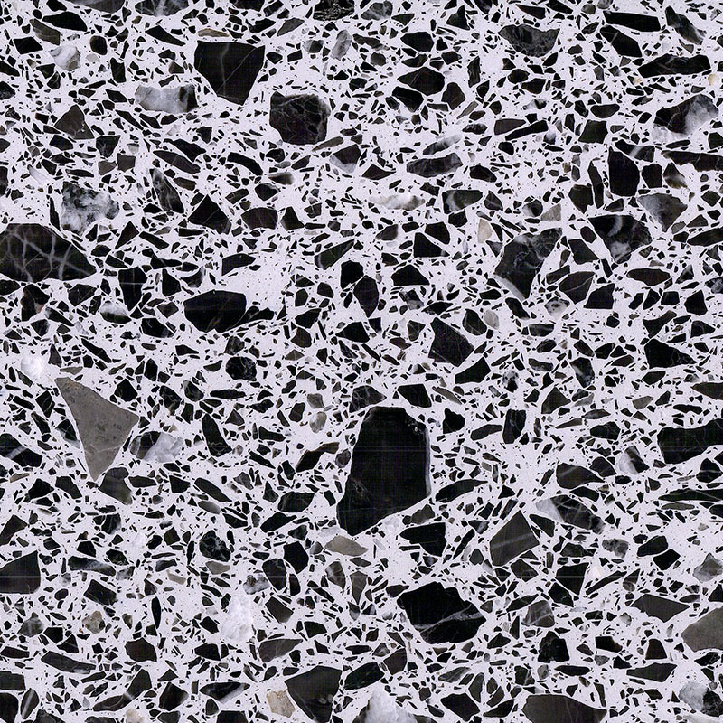 Cappuccino white and Black Terrazzo big Slab tile
