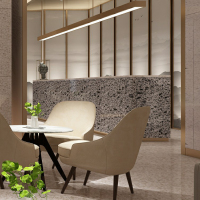 Cappuccino white and Black Terrazzo big Slab tile