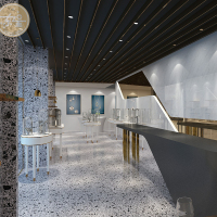 Cappuccino white and Black Terrazzo big Slab tile