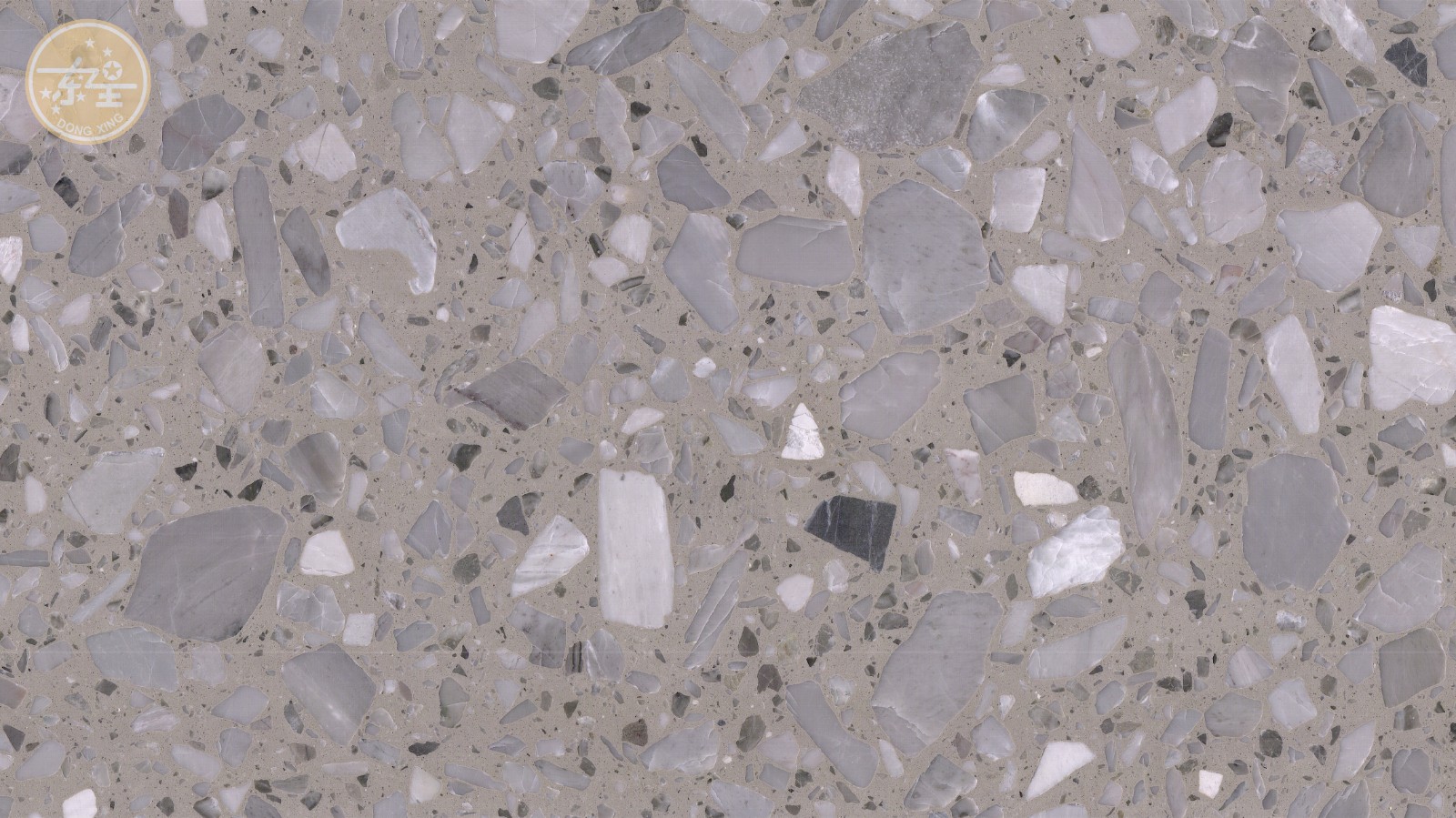 white terrazzo slab