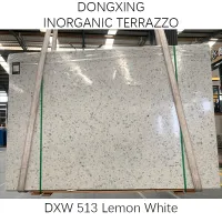 Tuile de grande dalle de terrazzo inorganique blanc citron