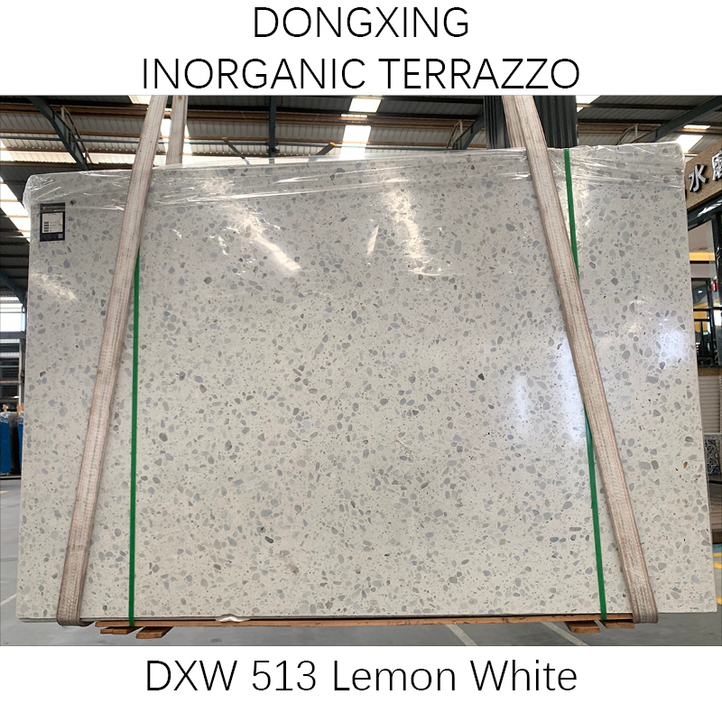 Zitronenweiße anorganische Terrazzo-Großplattenfliese