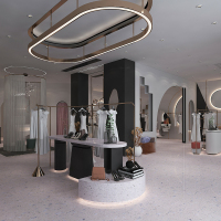 Teraso salji senja Terrazzo Tiruan Digilap Beige Terrazzo