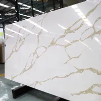 கர்ராரா தங்க நரம்பு செயற்கை பலகை கல் சுவர்
