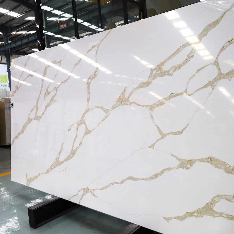 Carrara Gold Vein Artificial Slab Stone Wall