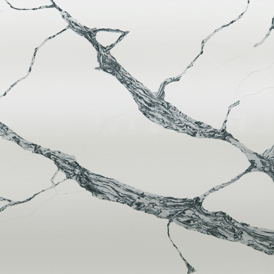 Carrara black vein modern kitchen quartz stone slab