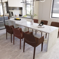 Vit dekorativ kökskvartsstenvägg