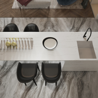 Meja dapur kuarsa putih Carrara