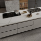 carrara grey vein artificial kitchen quartz