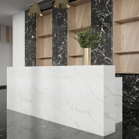 White decorative kitchen quartz island slab