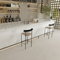 White bathroom artificial quartz island slab