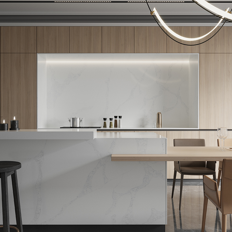 carrara modern white quartz design slab
