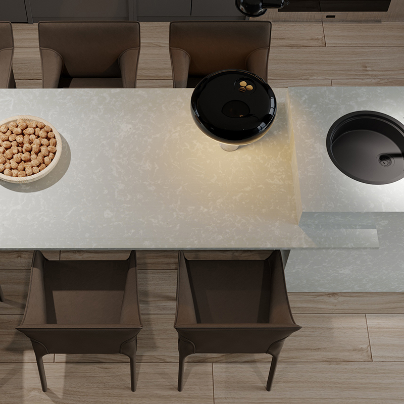 modernong white quartz vanity slab