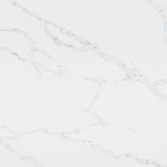 Piano di lavoro in pietra artificiale con venature naturali bianche Calacatta