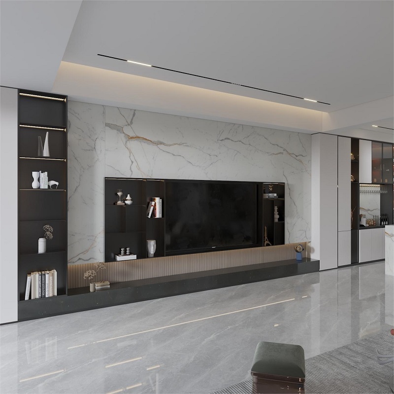 بلاطة رخام مطبخ باللون الأبيض