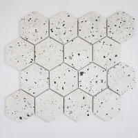 Carreaux de mosaïque en pierre de galets de marbre hexagonaux