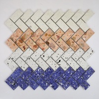 Carreaux de mosaïque en pierre de galets de marbre hexagonaux