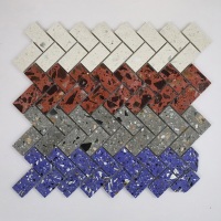 Carreaux de mosaïque en pierre de galets de marbre hexagonaux