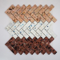 Carreaux de mosaïque en pierre de galets de marbre hexagonaux